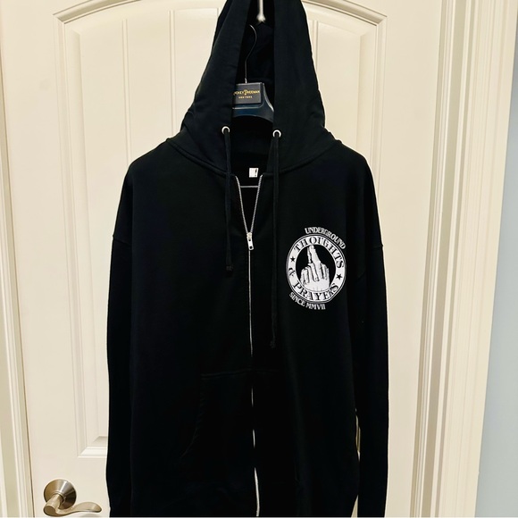 Black Novelty 2XL FULL Zip-Up Hoodie - Picture 3 of 6